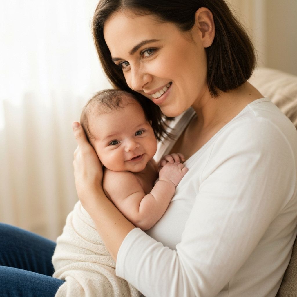 Happy mother with baby
